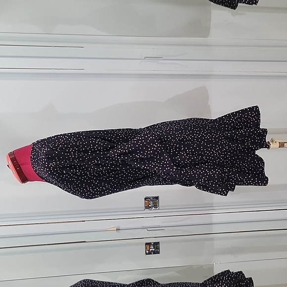 Navy polka dot flowy dress - Picture 2 of 6